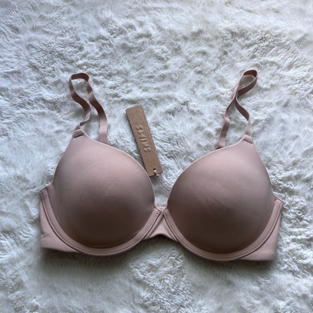 SKIMS Fits Everybody T-Shirt Bra Mica Tan Underwire BA-DEM-9221 Womens 30C NEW - Picture 3 of 11